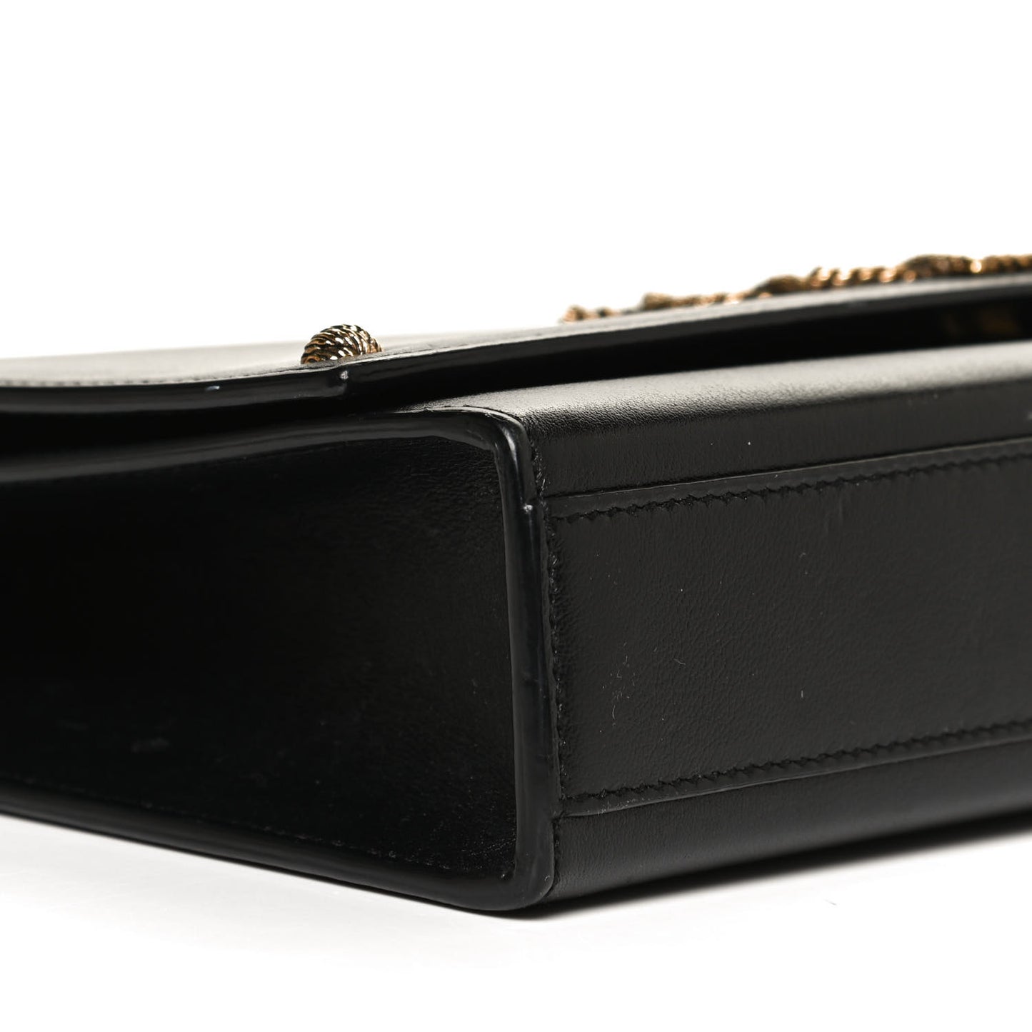 Smooth Calfskin Medium Braided Monogram Kate Satchel Black