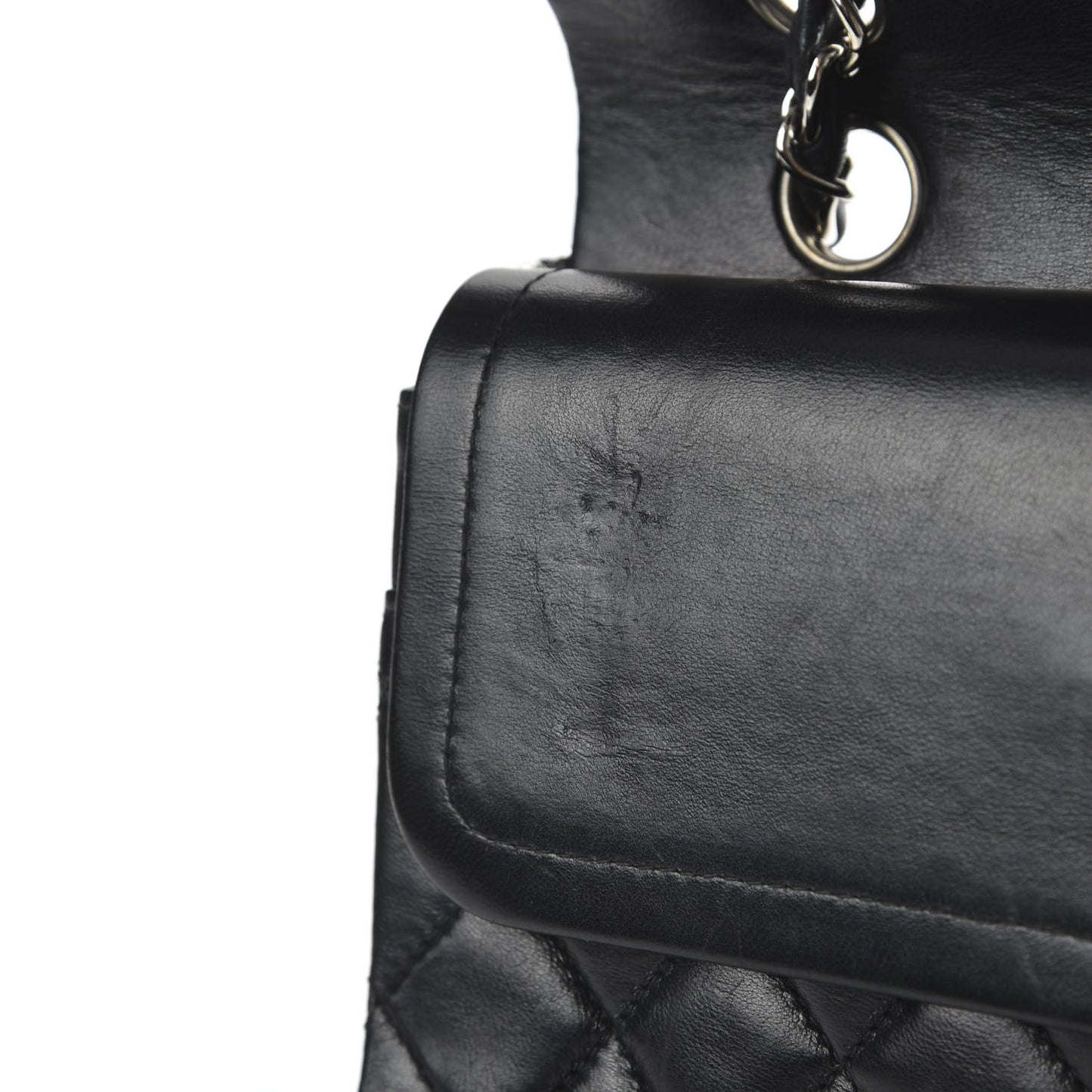 Lambskin Quilted Medium Double Flap Black
