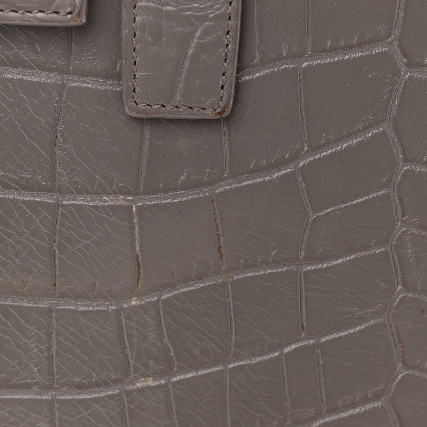 Saint Laurent Calfskin Crocodile Embossed Nano Sac De Jour Fog 12 of 23