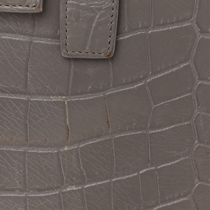 Saint Laurent Calfskin Crocodile Embossed Nano Sac De Jour Fog 12 of 23