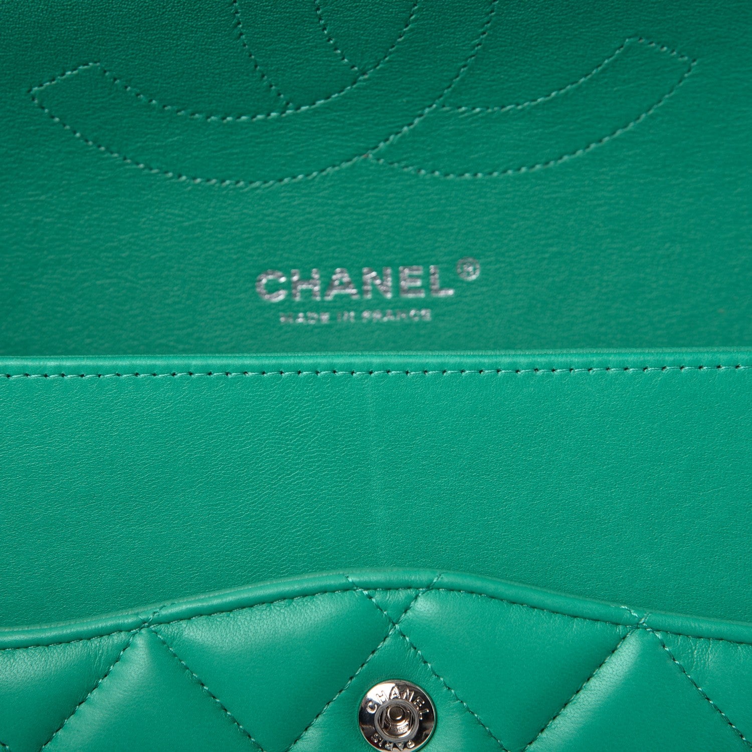 Chanel Lambskin Quilted Jumbo Double Flap Green 8 of 9
