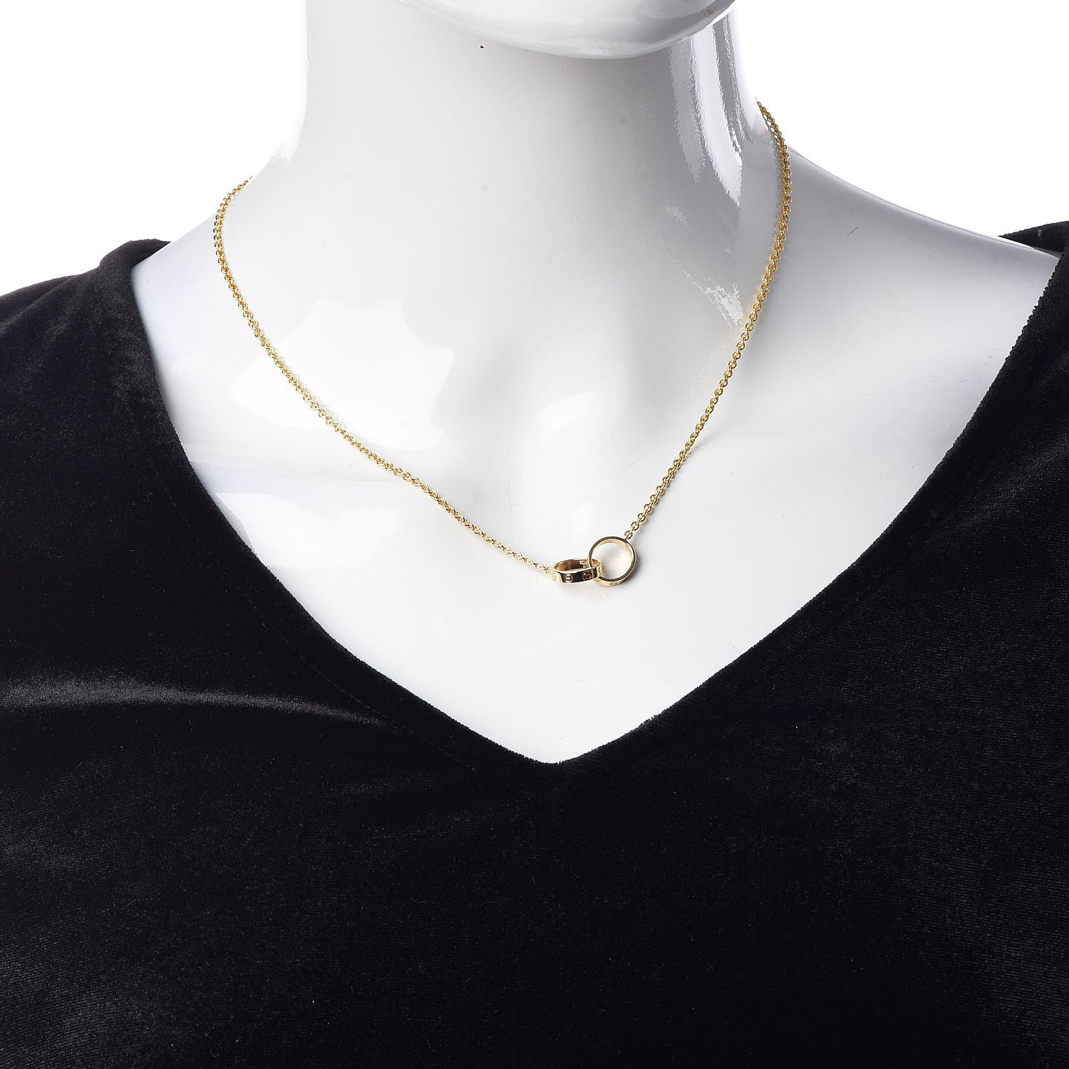 Cartier 18K Yellow Gold Interlocking LOVE Necklace 2 of 5