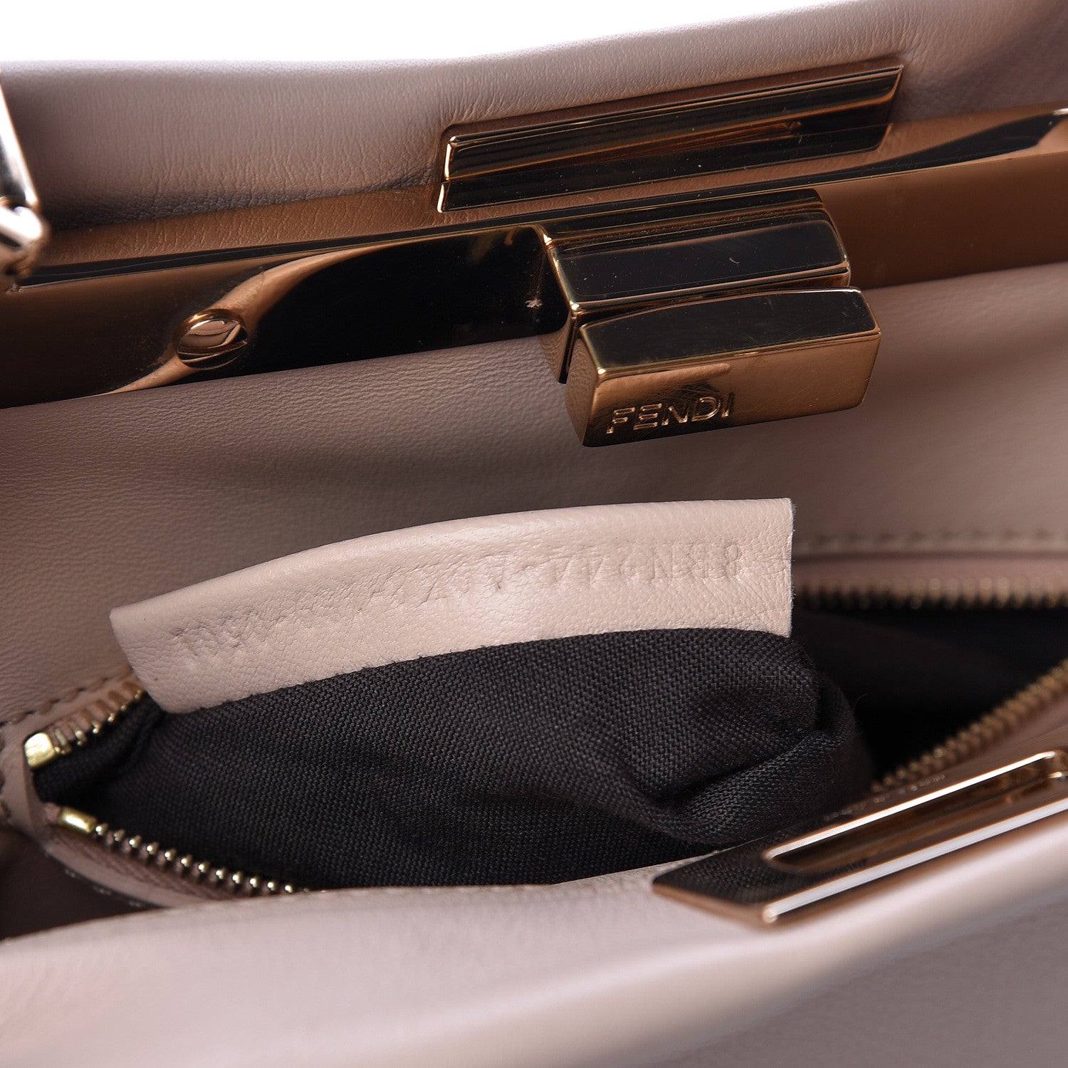 Fendi Vitello Seta Shiny Nappa Scalloped Studded Mini Peekaboo Iconic Satchel Soap 7 of 10