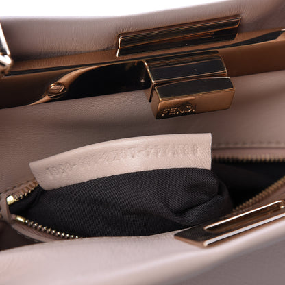 Fendi Vitello Seta Shiny Nappa Scalloped Studded Mini Peekaboo Iconic Satchel Soap 7 of 10