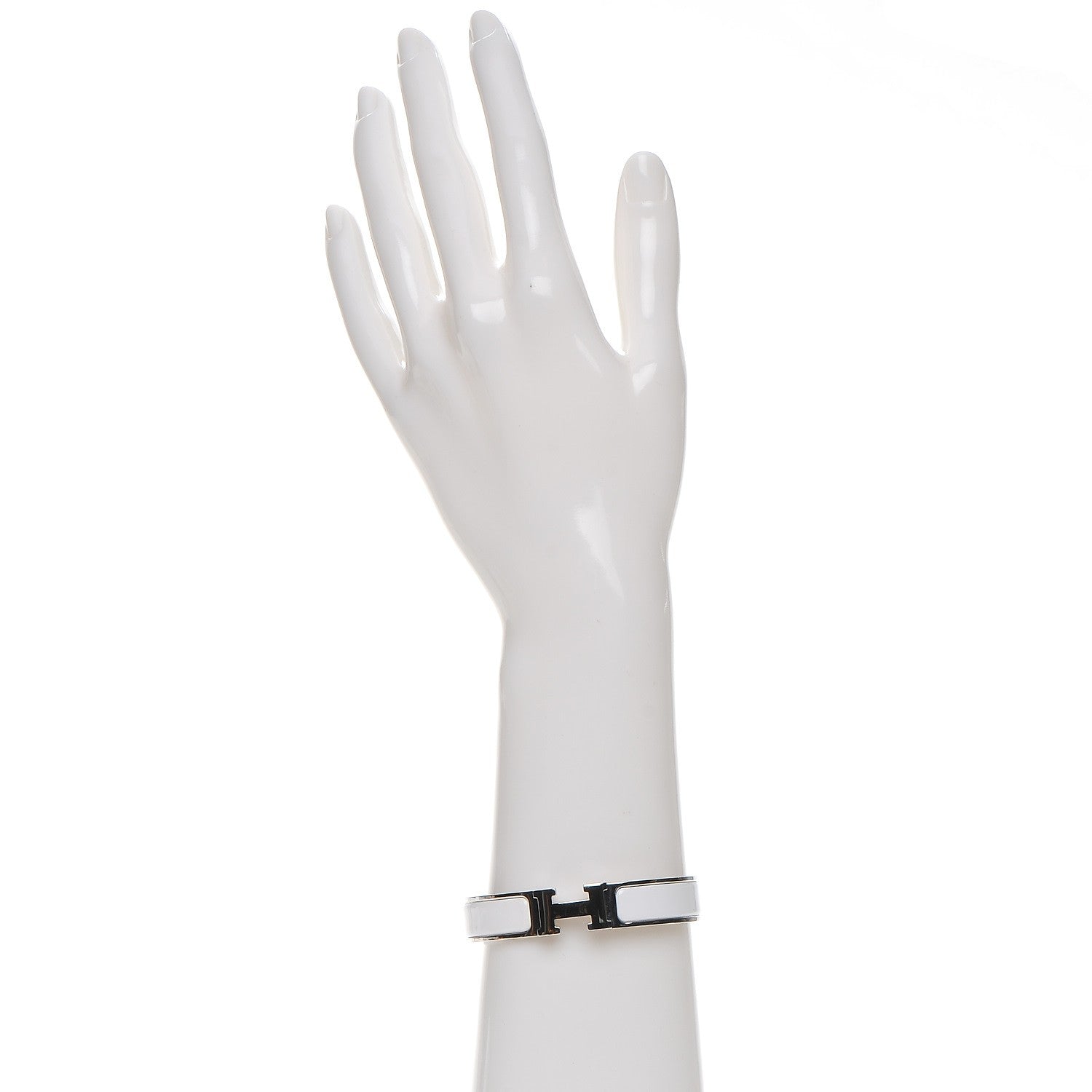 Hermes Enamel Narrow Clic Clac H Bracelet PM White 2 of 5