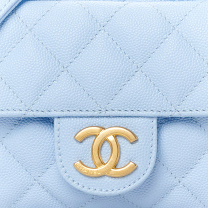 Chanel Caviar Quilted Small Wavy CC Hobo Light Blue 8 of 11