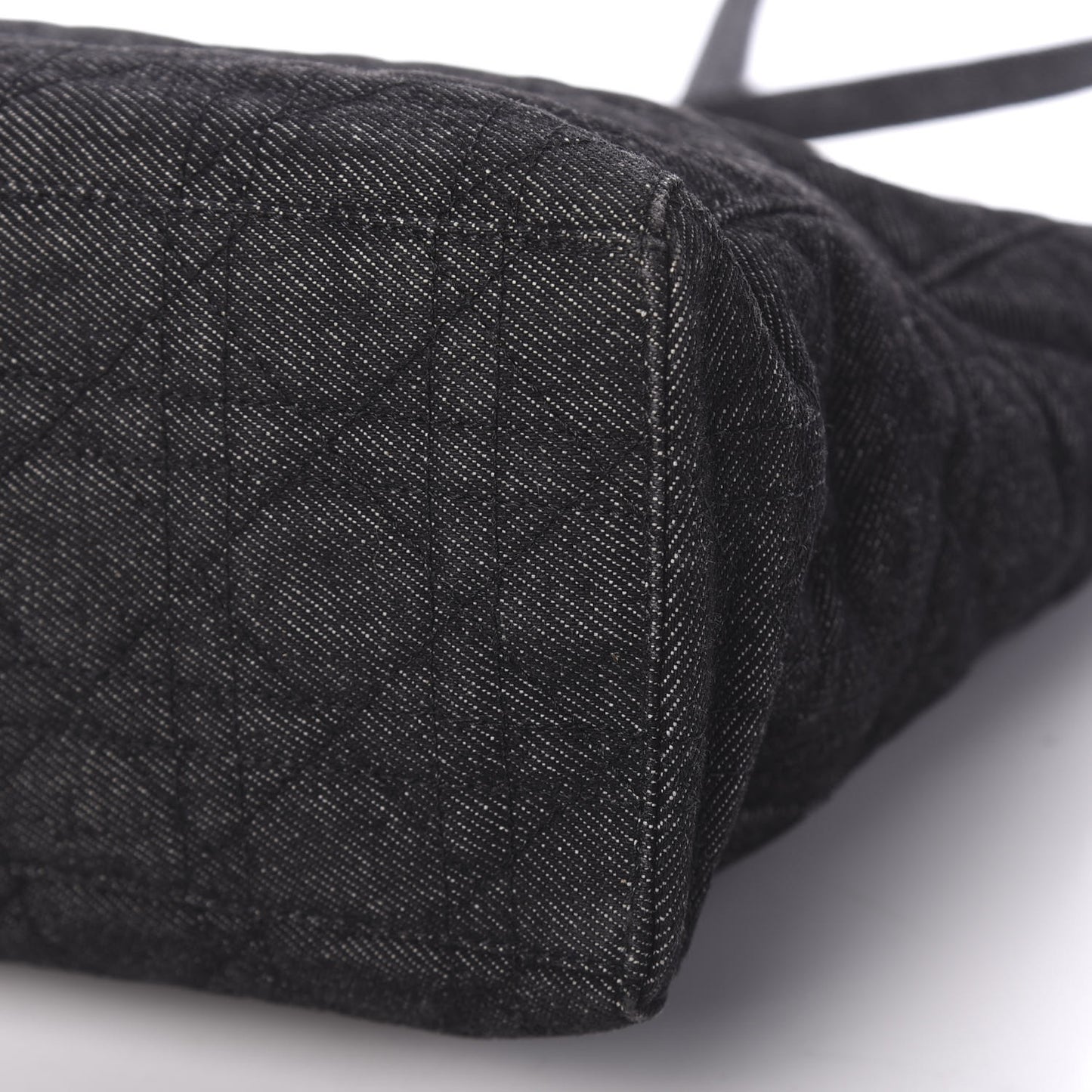 Denim Cannage Soft Large Lady Dior Tote Black