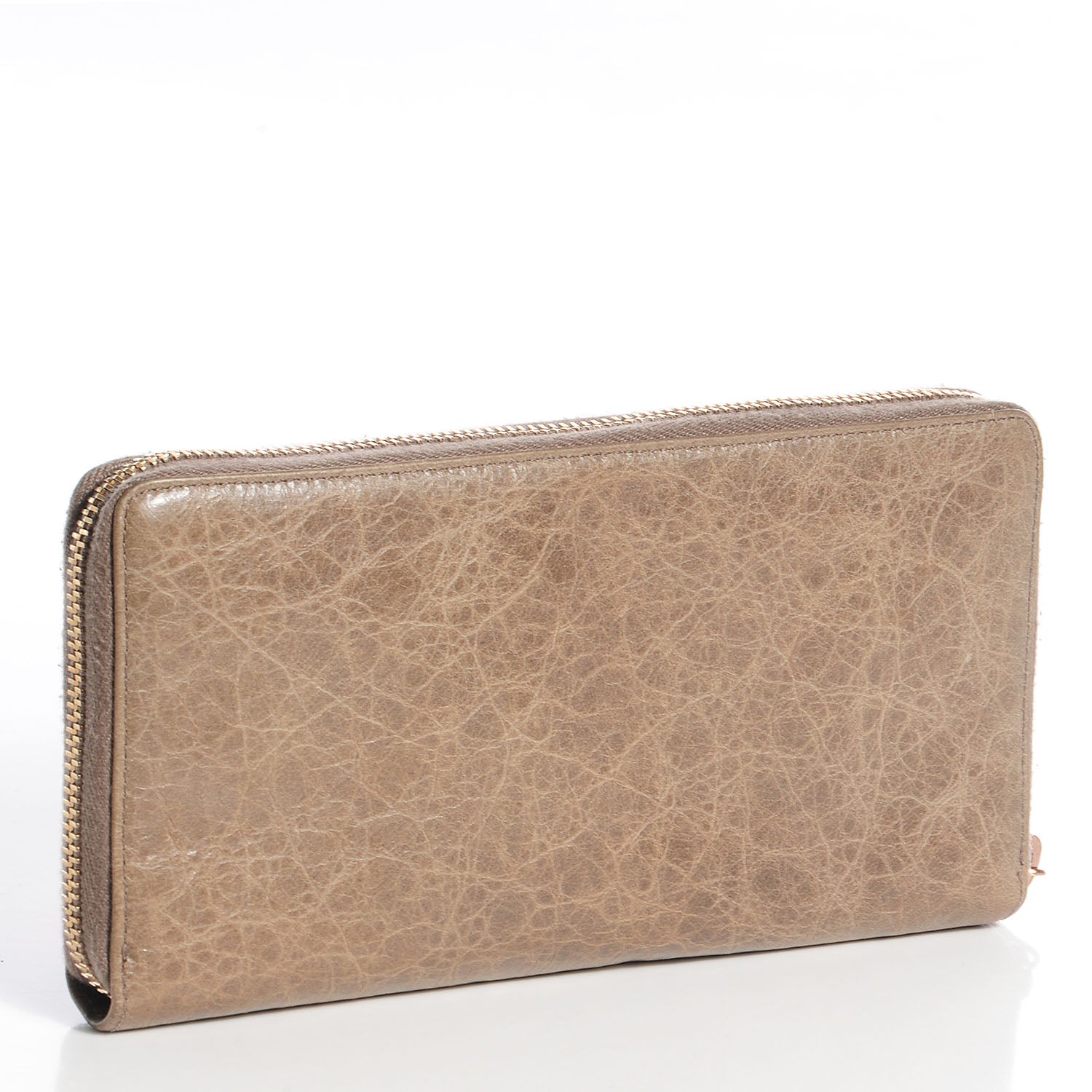 Balenciaga Agneau Giant 12 Rose Gold Hardware Continental Zip Around Wallet Gris Poivre 3 of 10