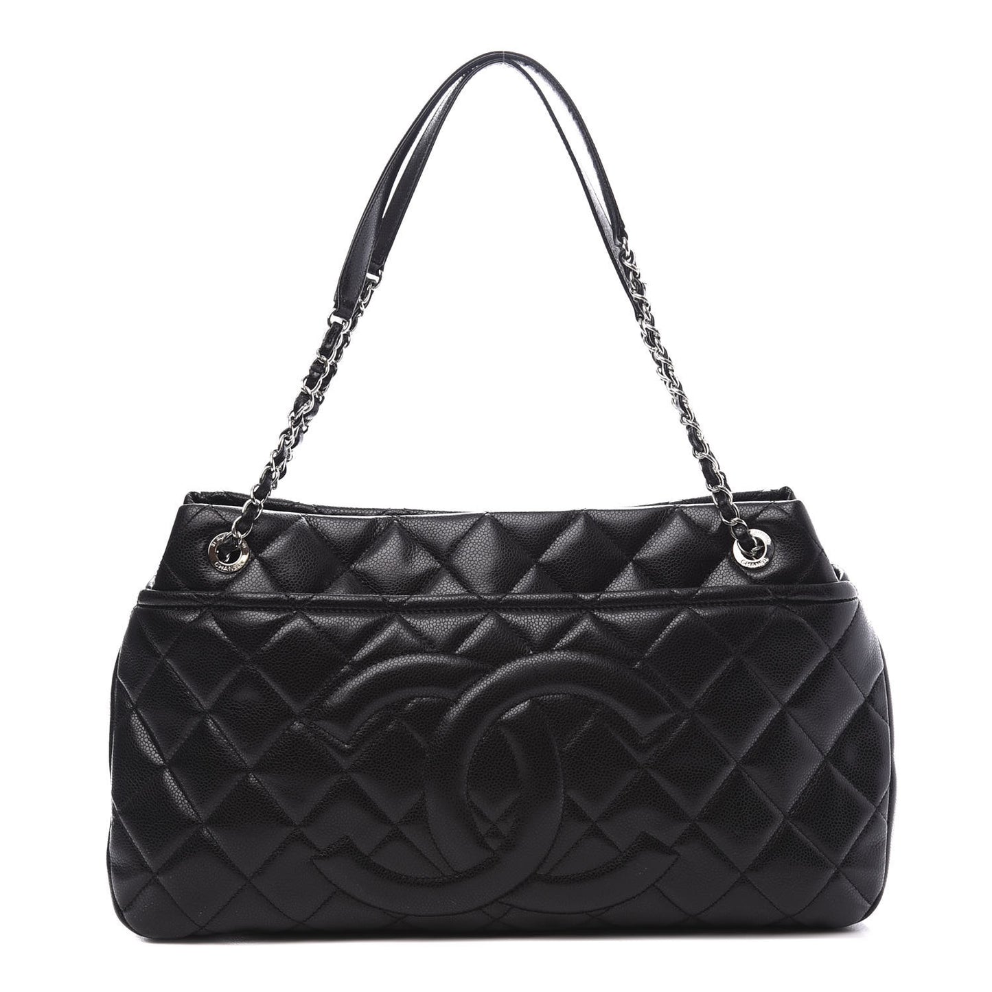 Caviar Quilted Timeless CC Soft Tote Black