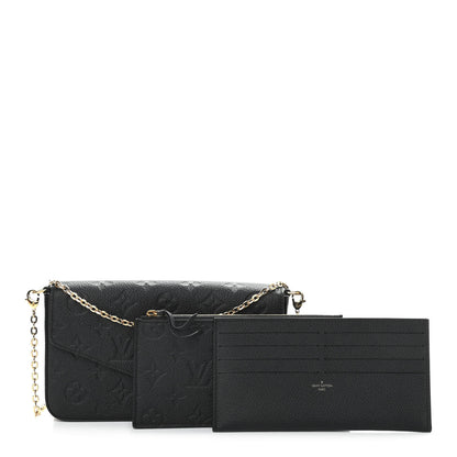 Louis Vuitton Empreinte Pochette Felicie Chain Wallet Black 2 of 12