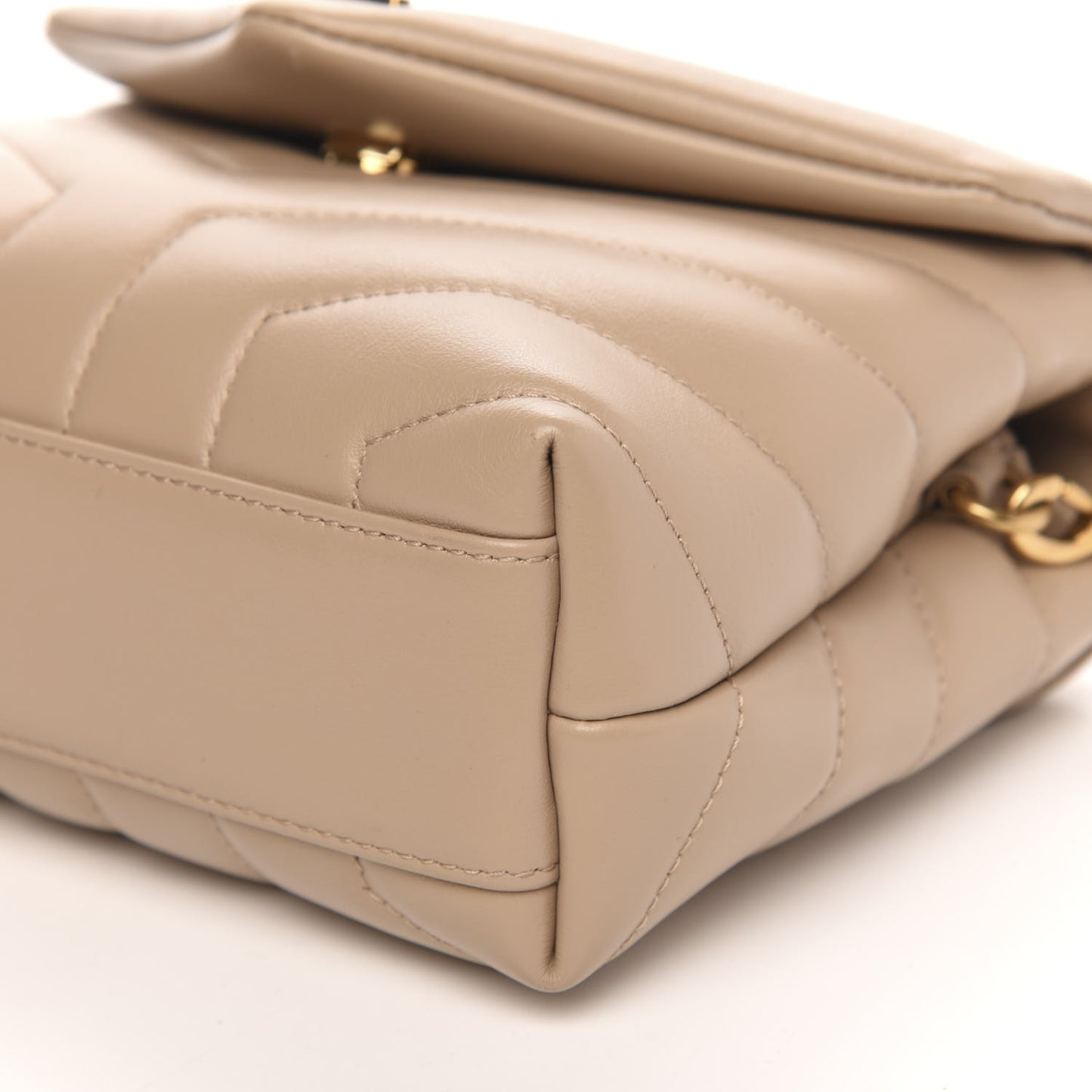 Calfskin Y Quilted Monogram Toy Loulou Crossbody Bag Dark Beige