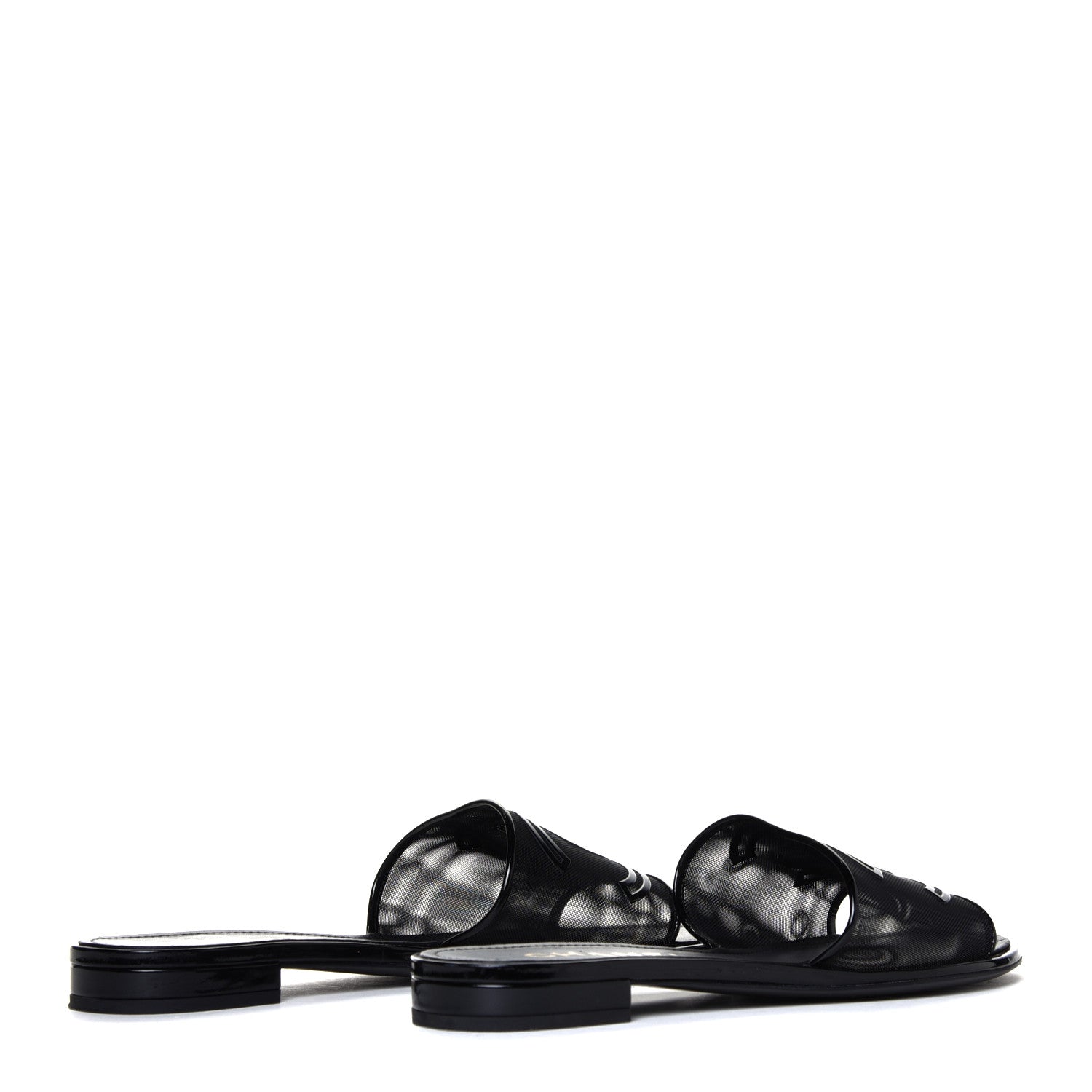 Chanel Mesh Patent Calfskin CC Mules 39 Black 5 of 16