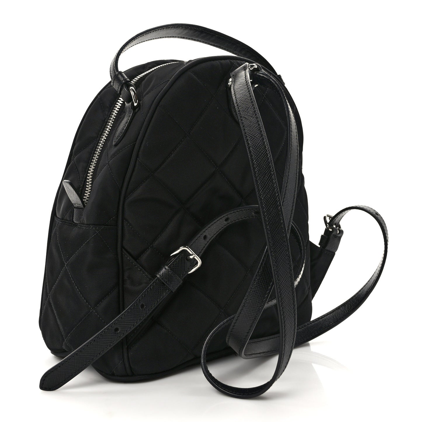 Nylon Tessuto Impuntu Quilted Backpack Black