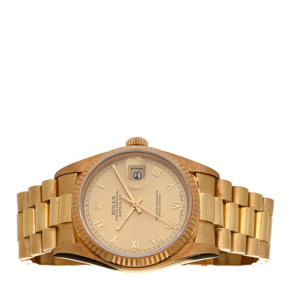 Rolex 18K Yellow Gold 36mm Oyster Perpetual Day-Date President Watch Champagne Roman 16018 2 of 4