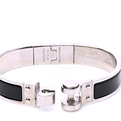 Hermes Enamel Charniere Uni Narrow Hinged Bracelet S Black 4 of 5