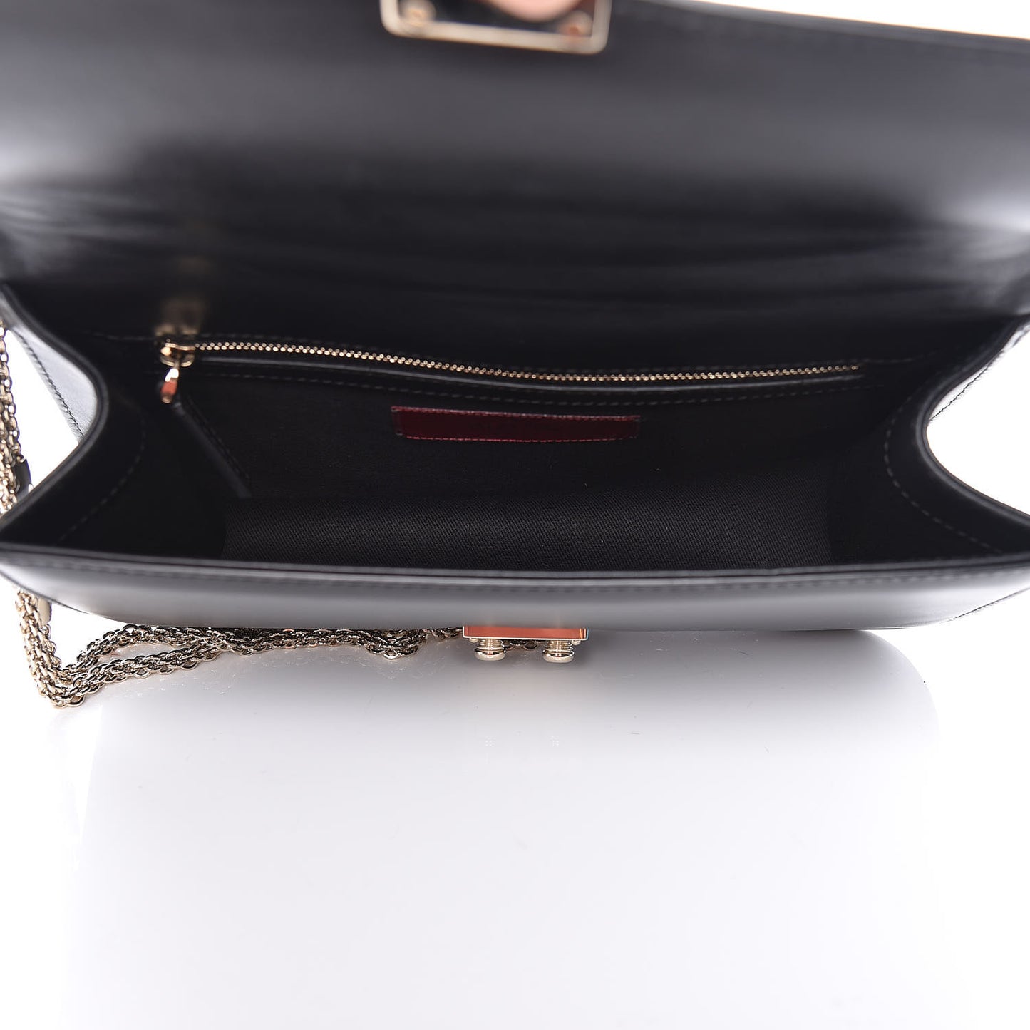 Vitello Medium Glam Lock Rockstud Flap Black