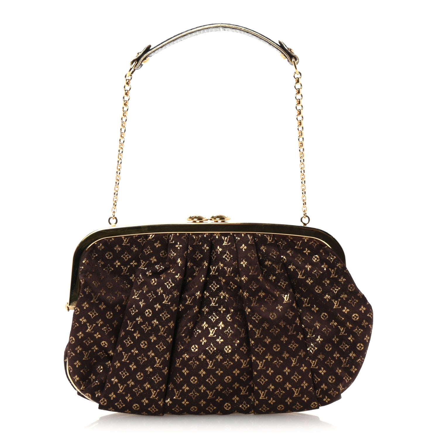 Louis Vuitton Satin Monogram Aumoniere Clutch Brown 1 of 9