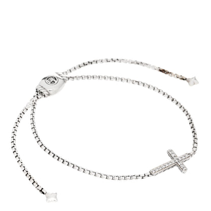 David Yurman Sterling Silver Diamond Petite Pave Cross Bracelet 1 of 4