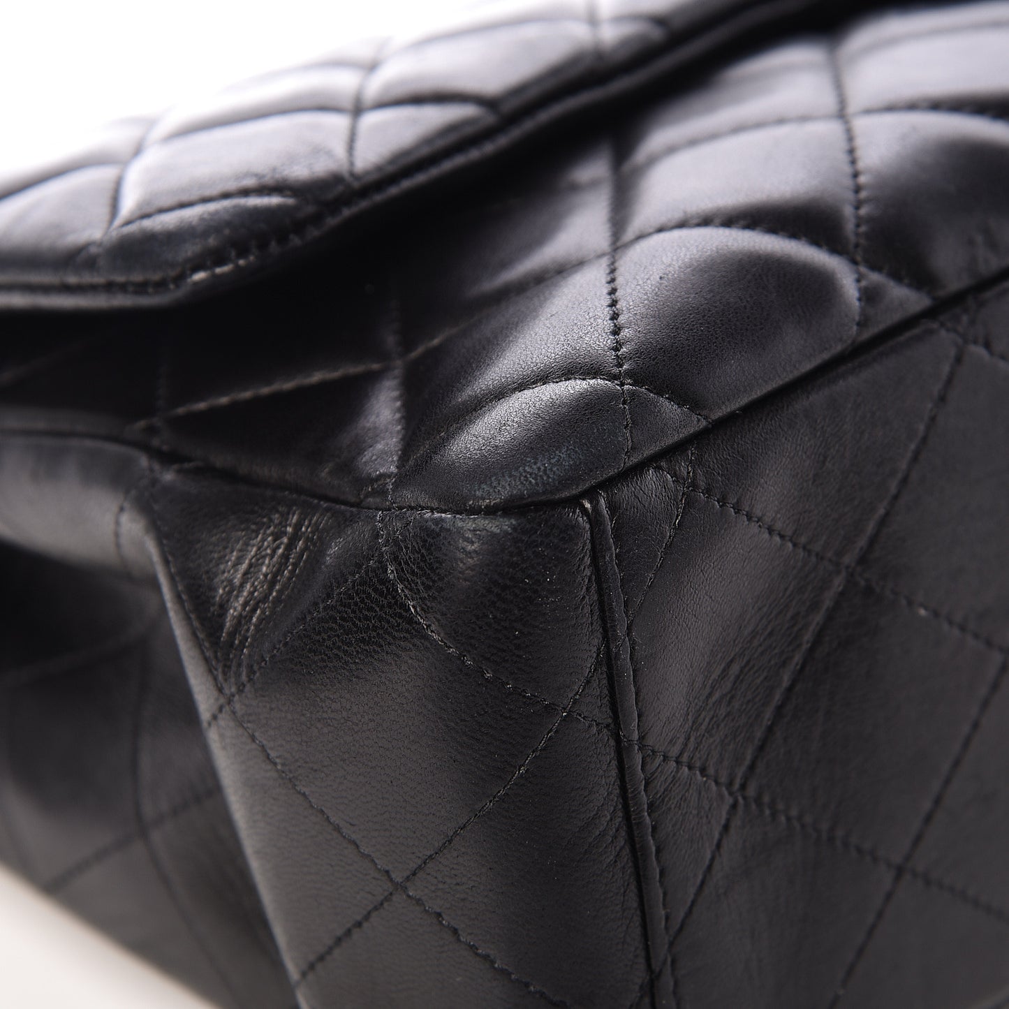 Lambskin Quilted Maxi Single Flap Black