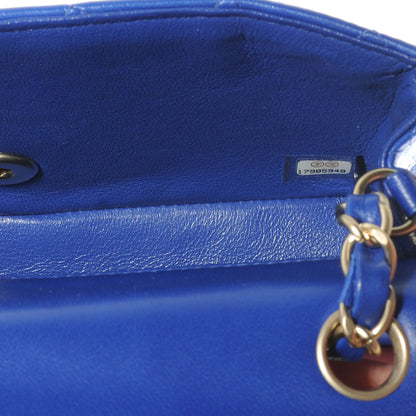 Chanel Lambskin Quilted Mini Flap Blue Fonce 8 of 8