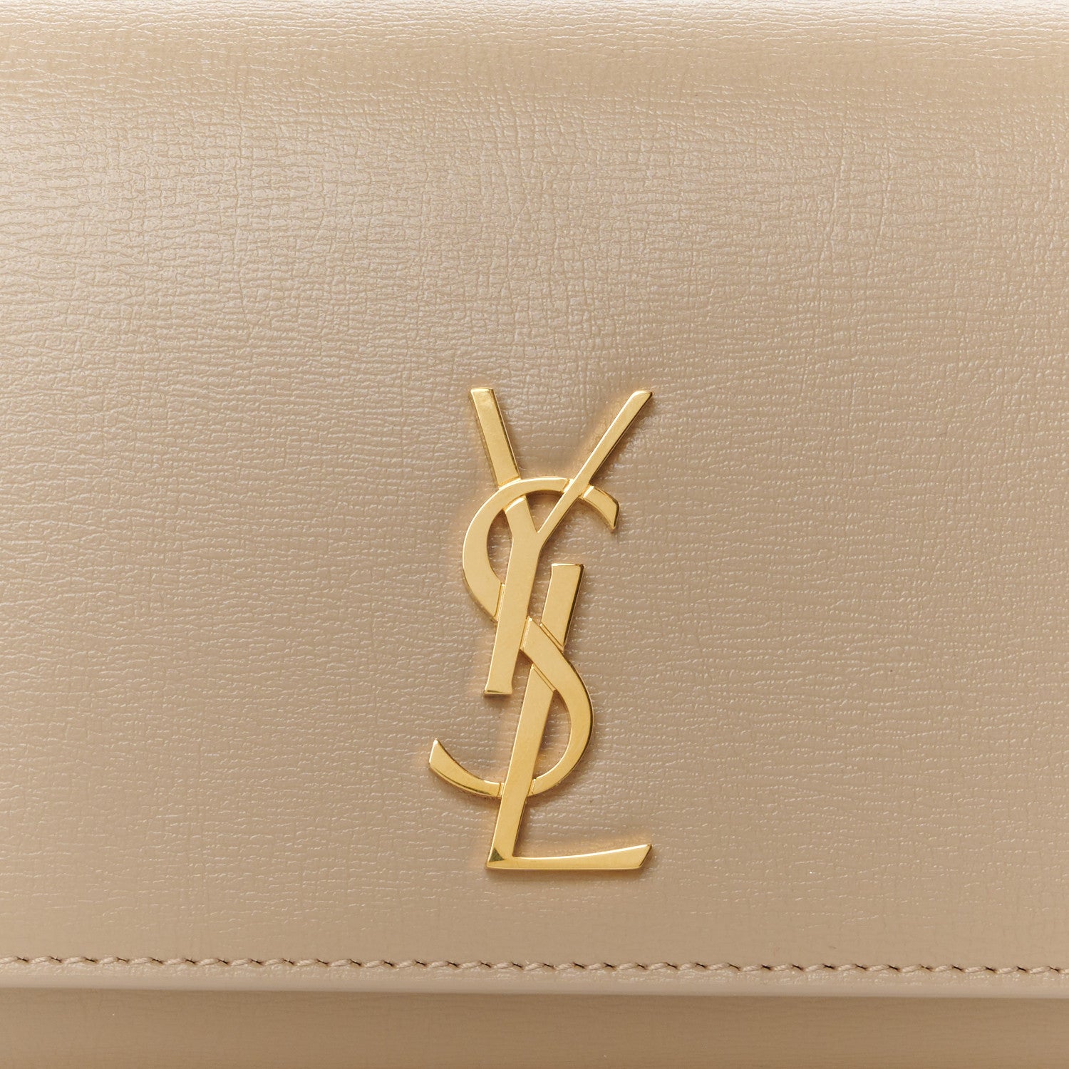 Saint Laurent Smooth Calfskin Monogram Phone Holder Crossbody Dark Beige 8 of 10