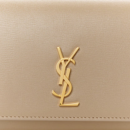 Saint Laurent Smooth Calfskin Monogram Phone Holder Crossbody Dark Beige 8 of 10