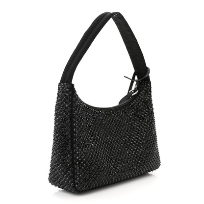 Prada Satin Crystal Mini Re-Edition 2000 Bag Black 3 of 12