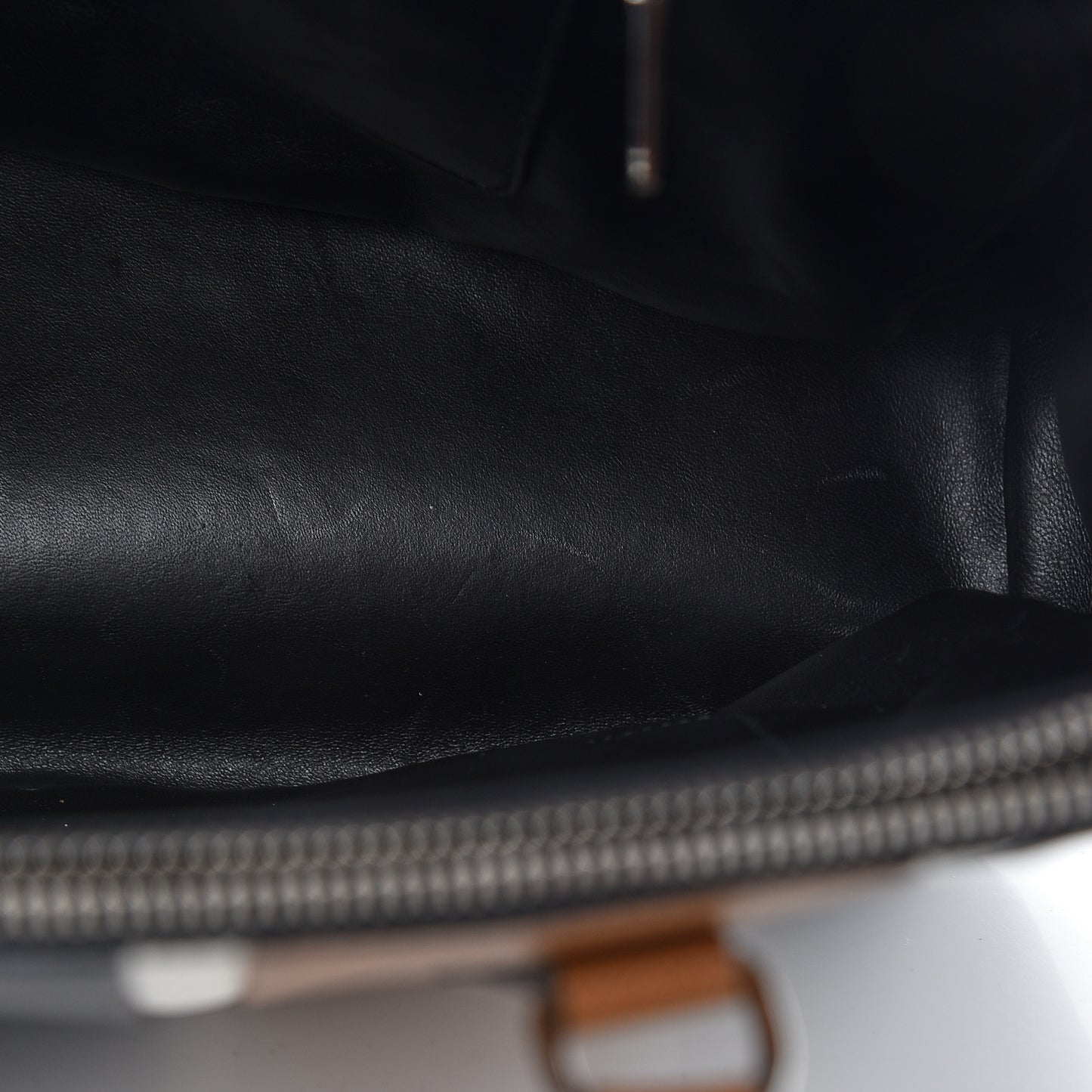 Saffiano Baiadera Striped Medium Galleria Double Zip Tote Caramel Black White