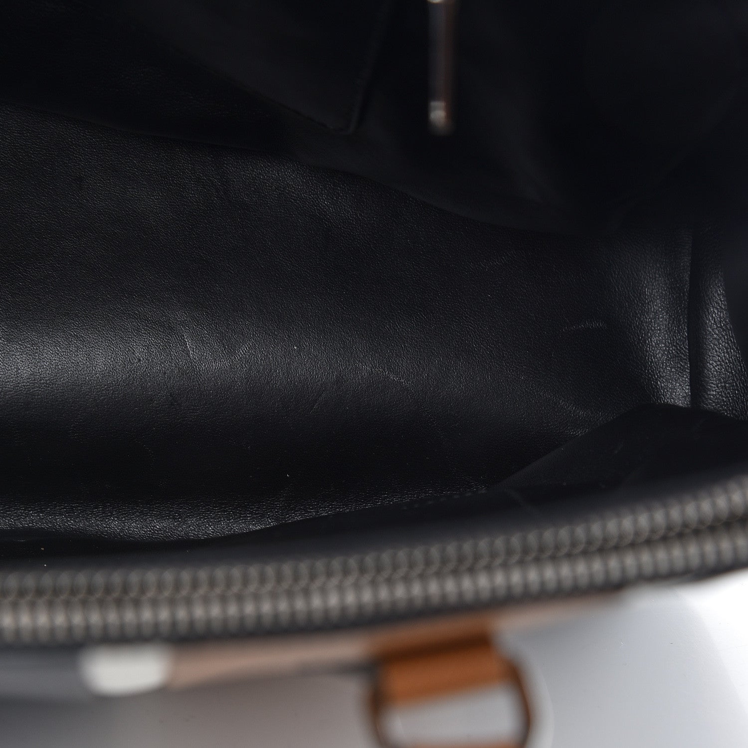 Prada Saffiano Baiadera Striped Medium Galleria Double Zip Tote Caramel Black White 13 of 14