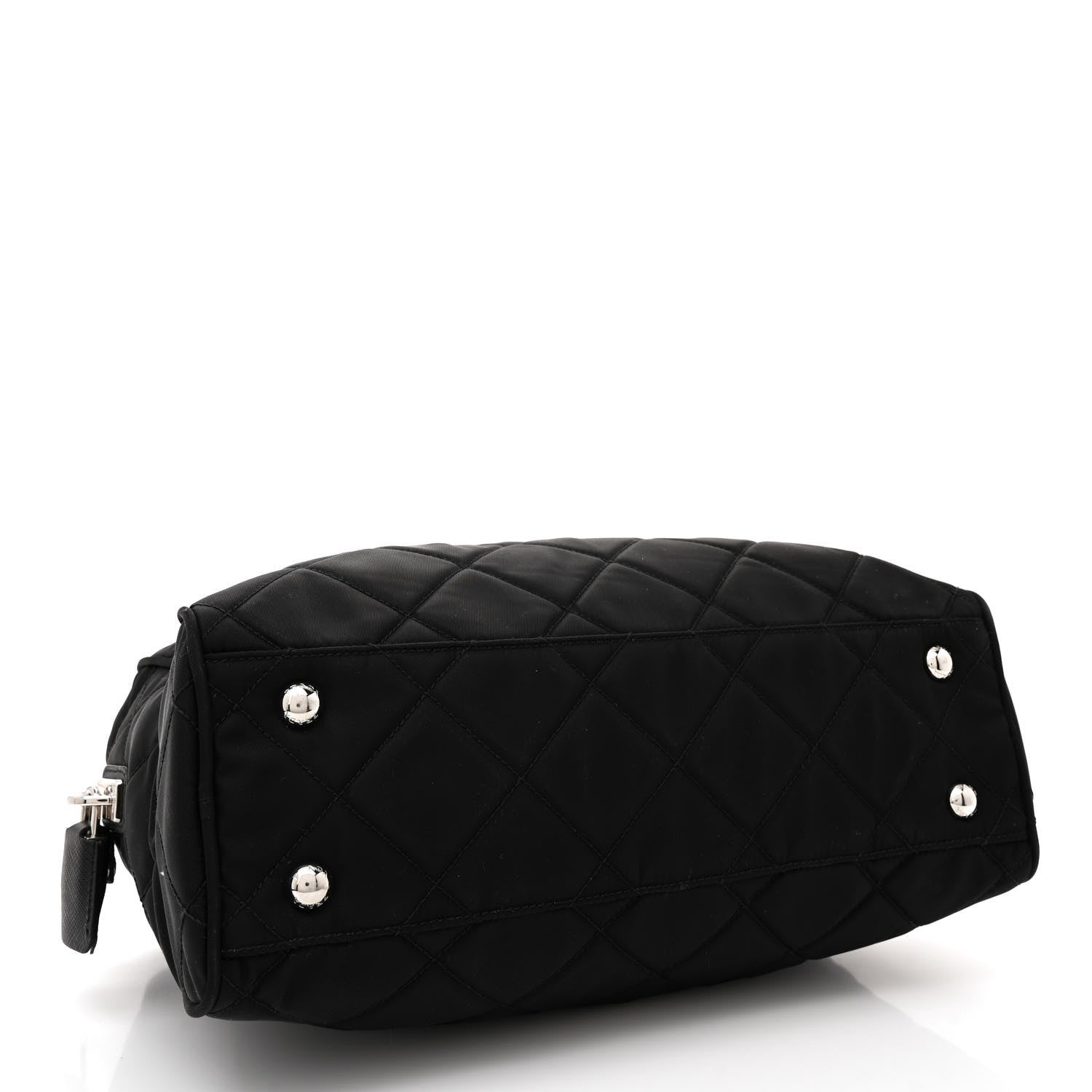 Prada Nylon Tessuto Impuntu Quilted Shoulder Bag Black 4 of 9