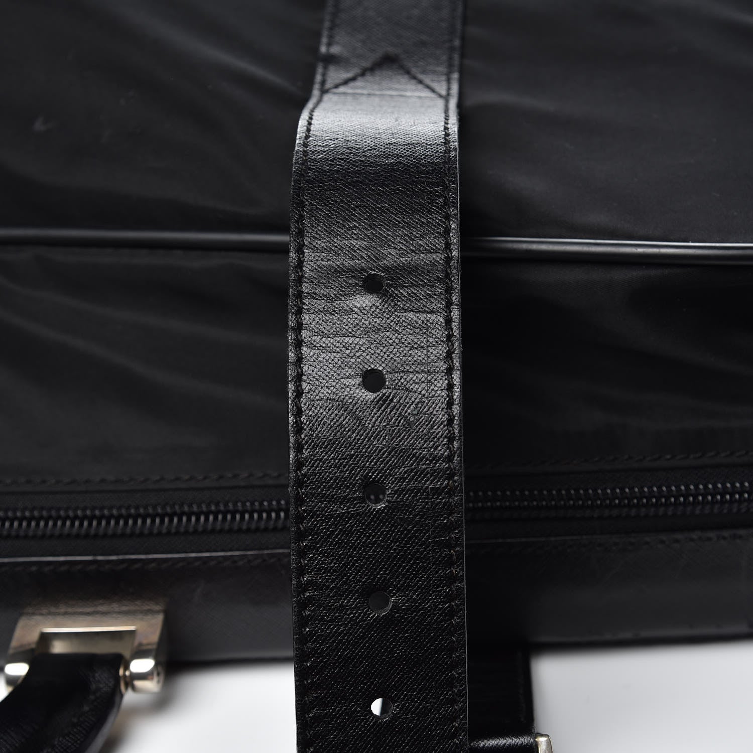 Prada Tessuto Nylon Saffiano Luggage Black 7 of 19
