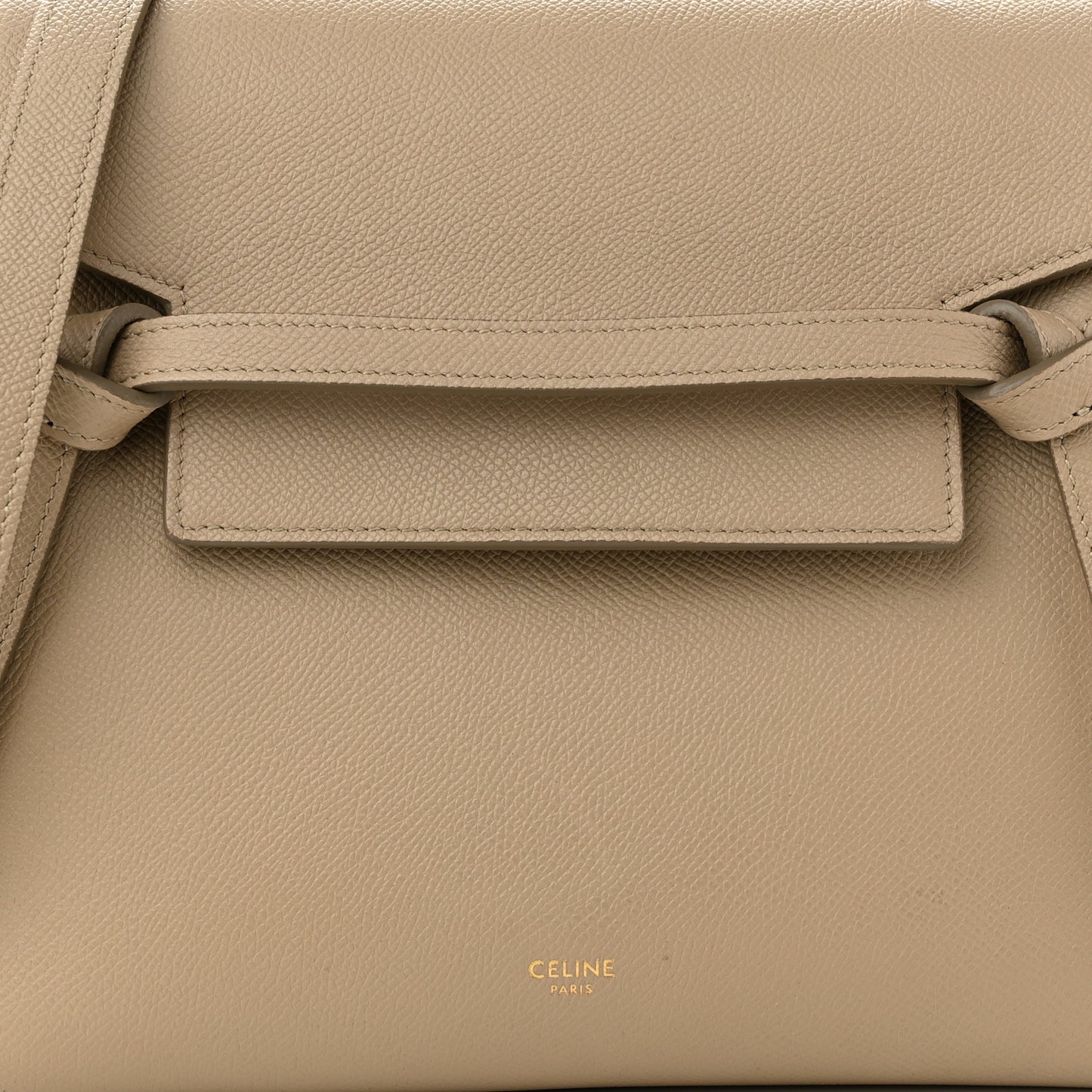 Baby Grained Calfskin Micro Belt Bag Light Taupe