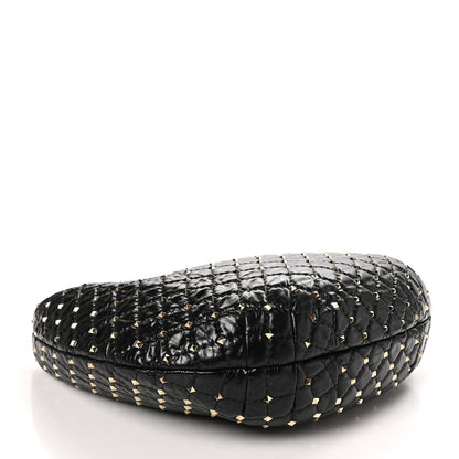 Valentino Garavani Nappa Rockstud Spike Hobo Black 4 of 9