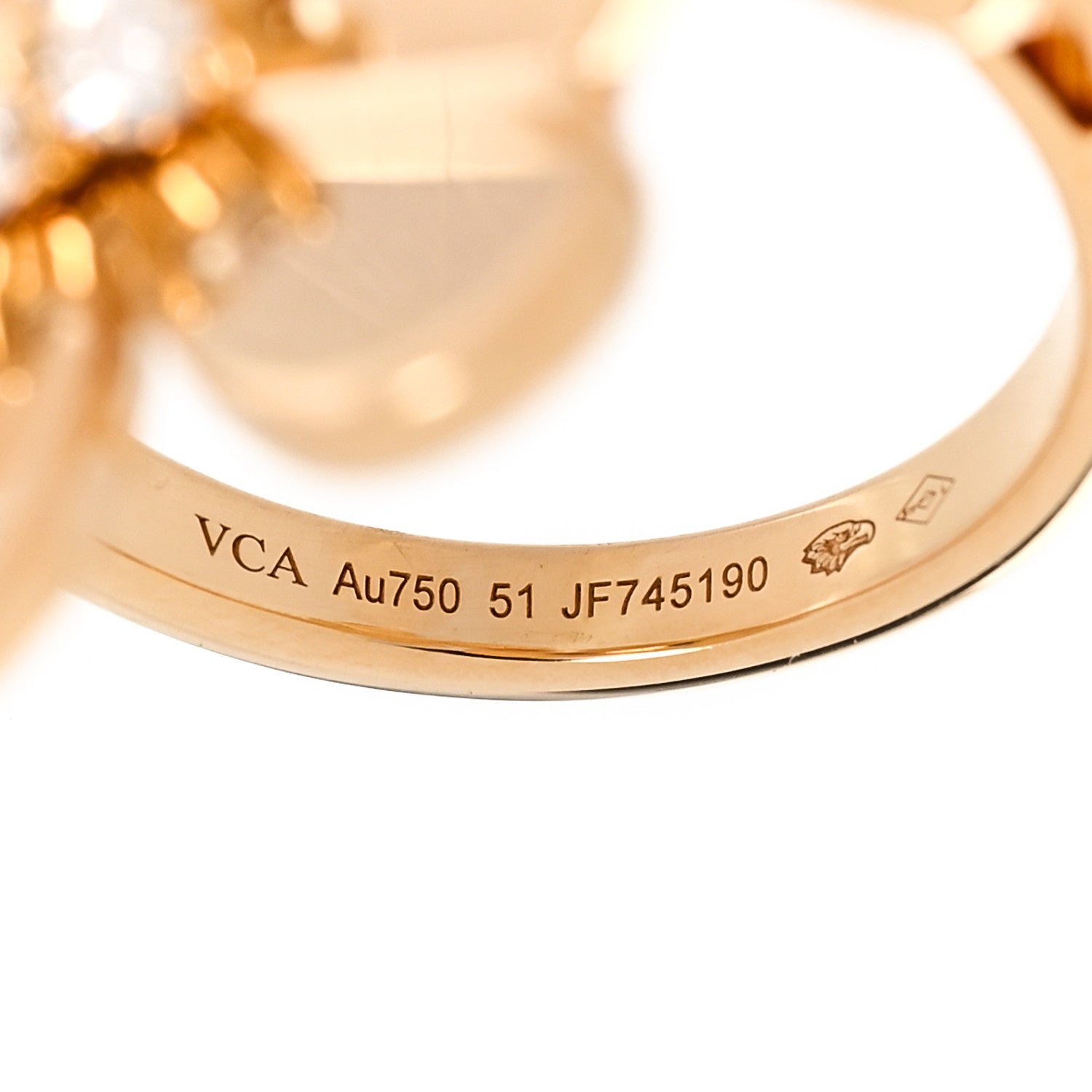 Van Cleef & Arpels 18K Yellow Gold Diamond Frivole Between The Finger Ring 51 5.75 5 of 6