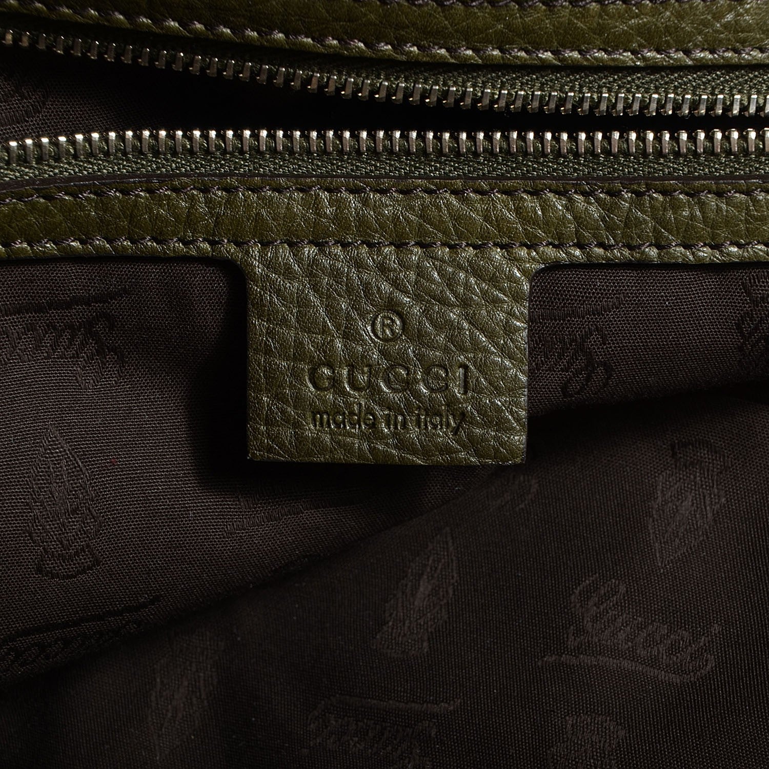 Gucci Monogram Large Bamboo Bar Tassel Shoulder Bag Green 6 of 9