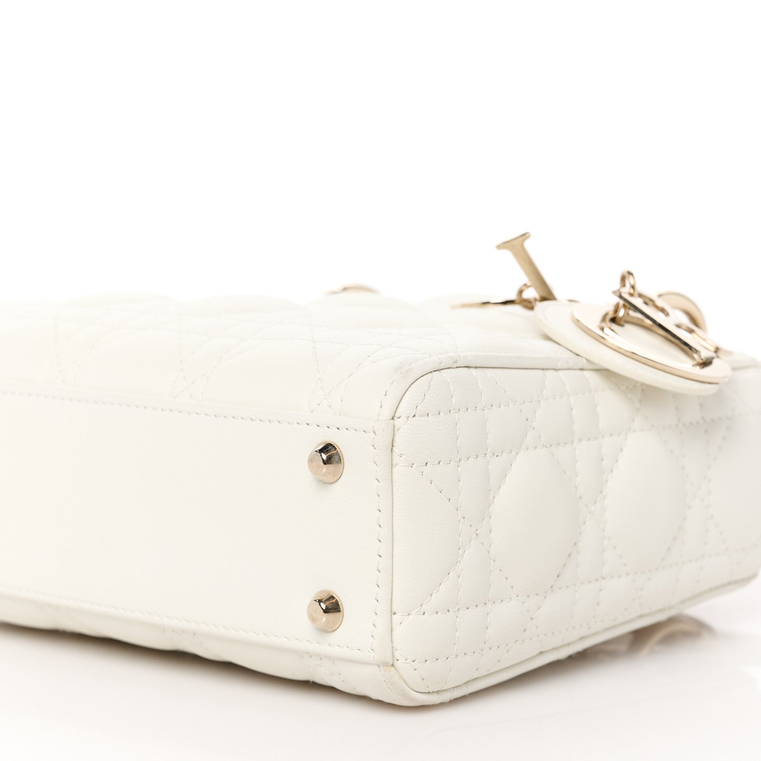 Christian Dior Lambskin Cannage Mini Lady Dior White 10 of 12
