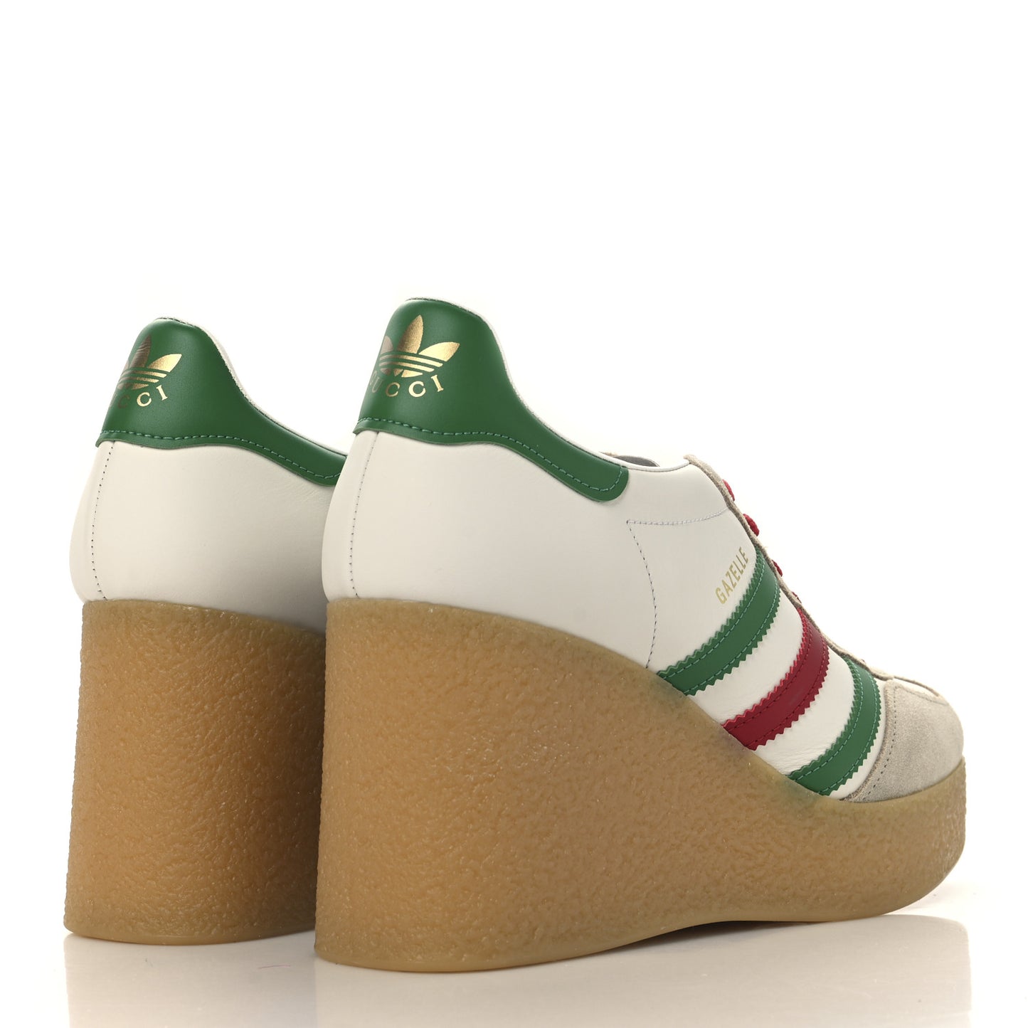 X ADIDAS Suede Madeira Gazelle Wedge Sneakers 40.5 Oatmeal White New Shamarock Hibiscus Red