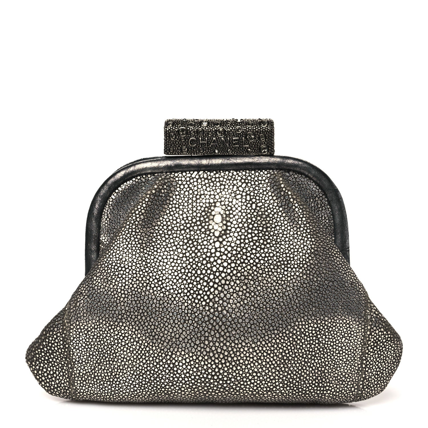 Chanel Stingray Degrade Frame Clutch Silver 1 of 12