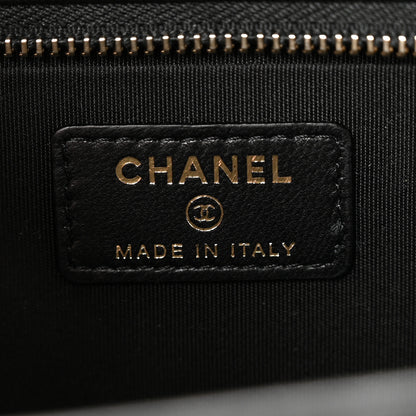 Chanel Lambskin Quilted Front Pocket Clutch With Chain Black 6 of 12