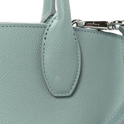 Salvatore Ferragamo Hammered Calfskin Small The Studio Box Bag Aqua Green 10 of 10