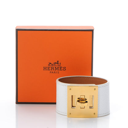 Hermes Epsom Kelly Dog Bracelet White 6 of 6