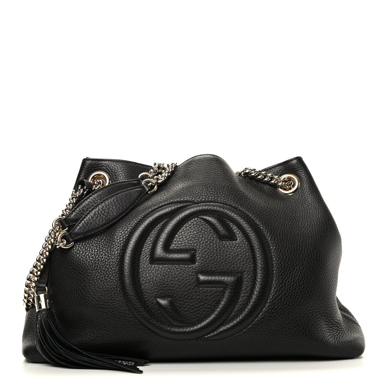 Gucci Pebbled Calfskin Medium Soho Chain Shoulder Bag Black 1 of 9