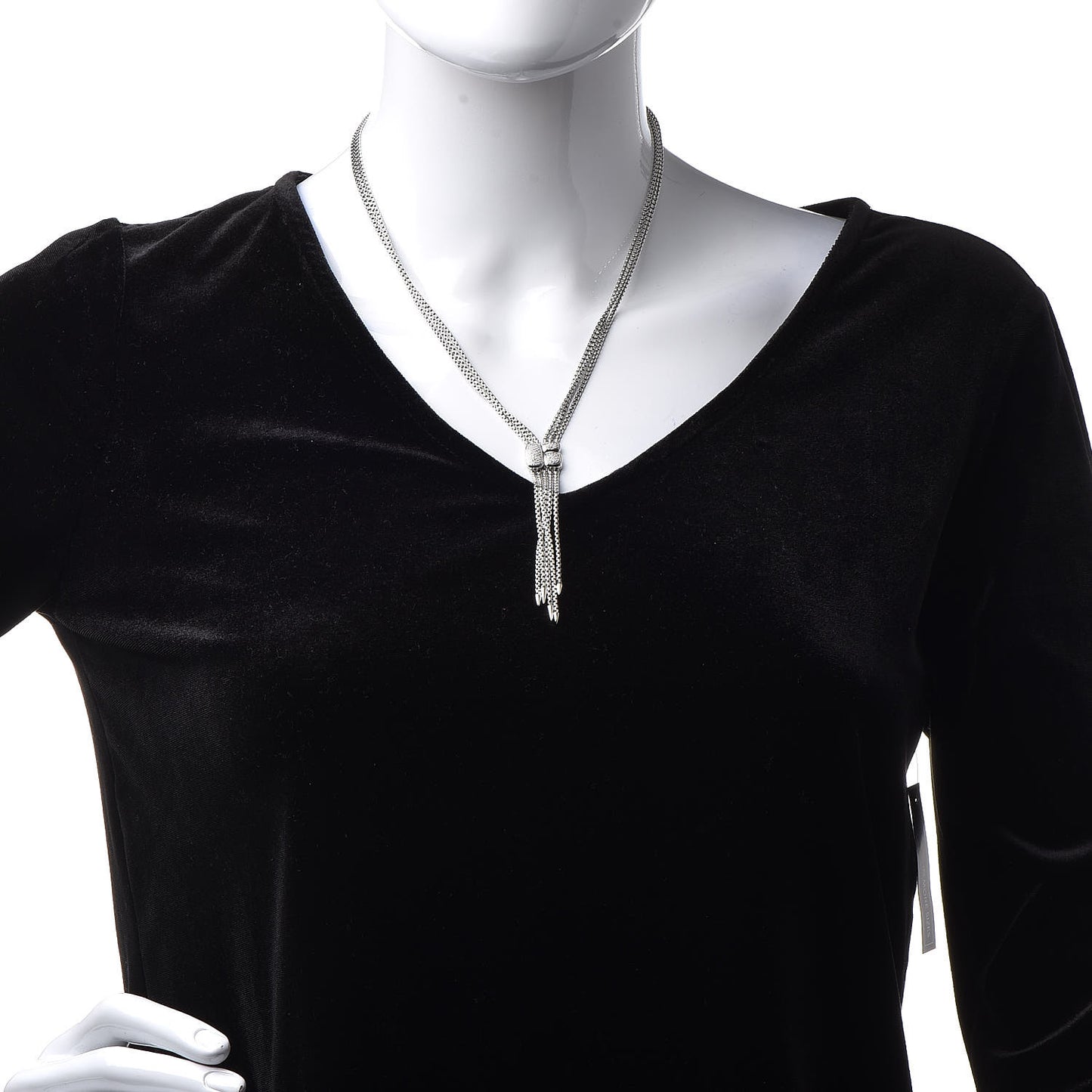 Sterling Silver Diamond Pave Confetti Drop Necklace