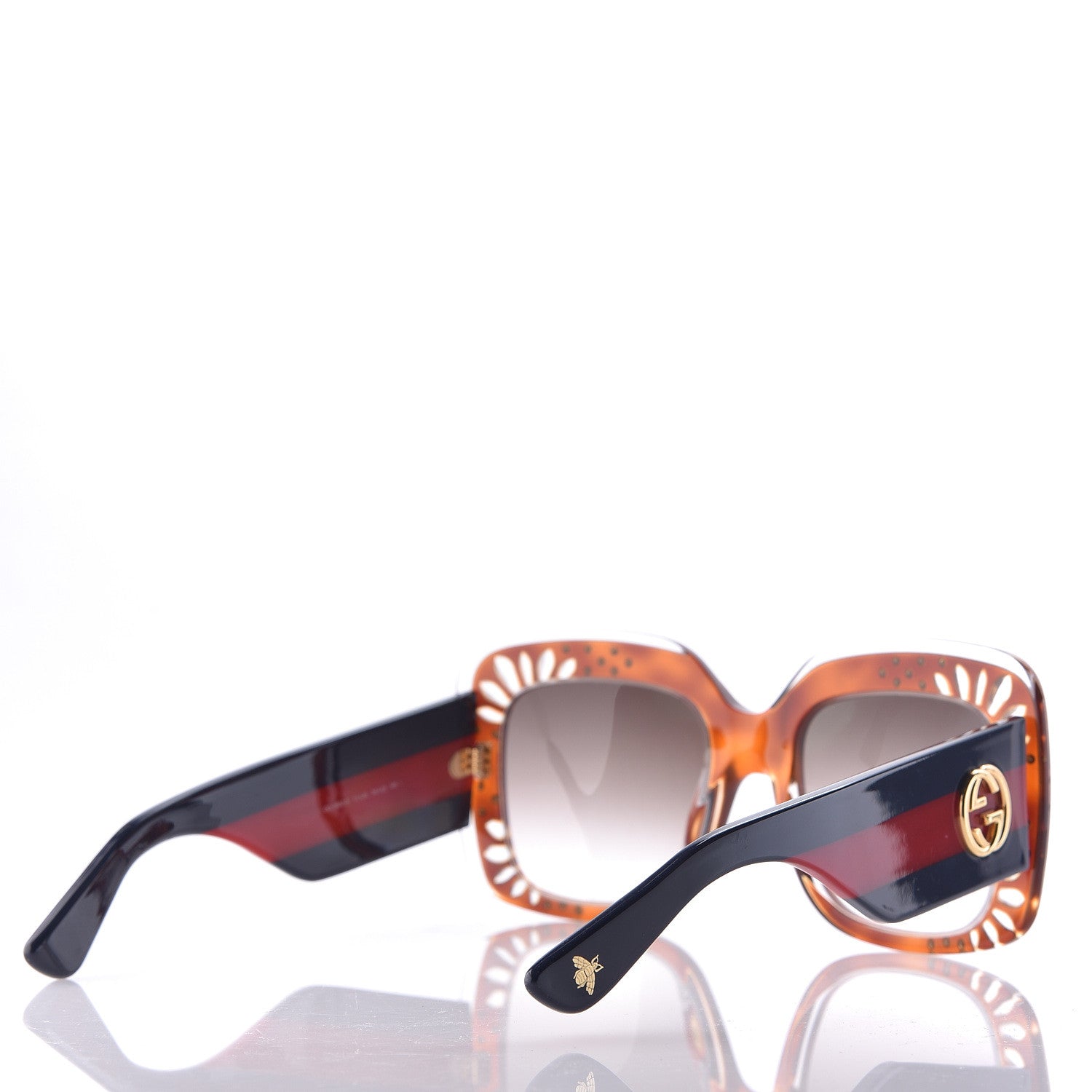 Gucci Acetate Crystals Web Square Frame GG3862/S Sunglasses Brown 4 of 6