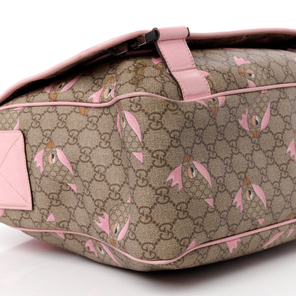 Gucci GG Supreme Monogram Zoo Birds Messenger Print Diaper Bag Pink 12 of 19
