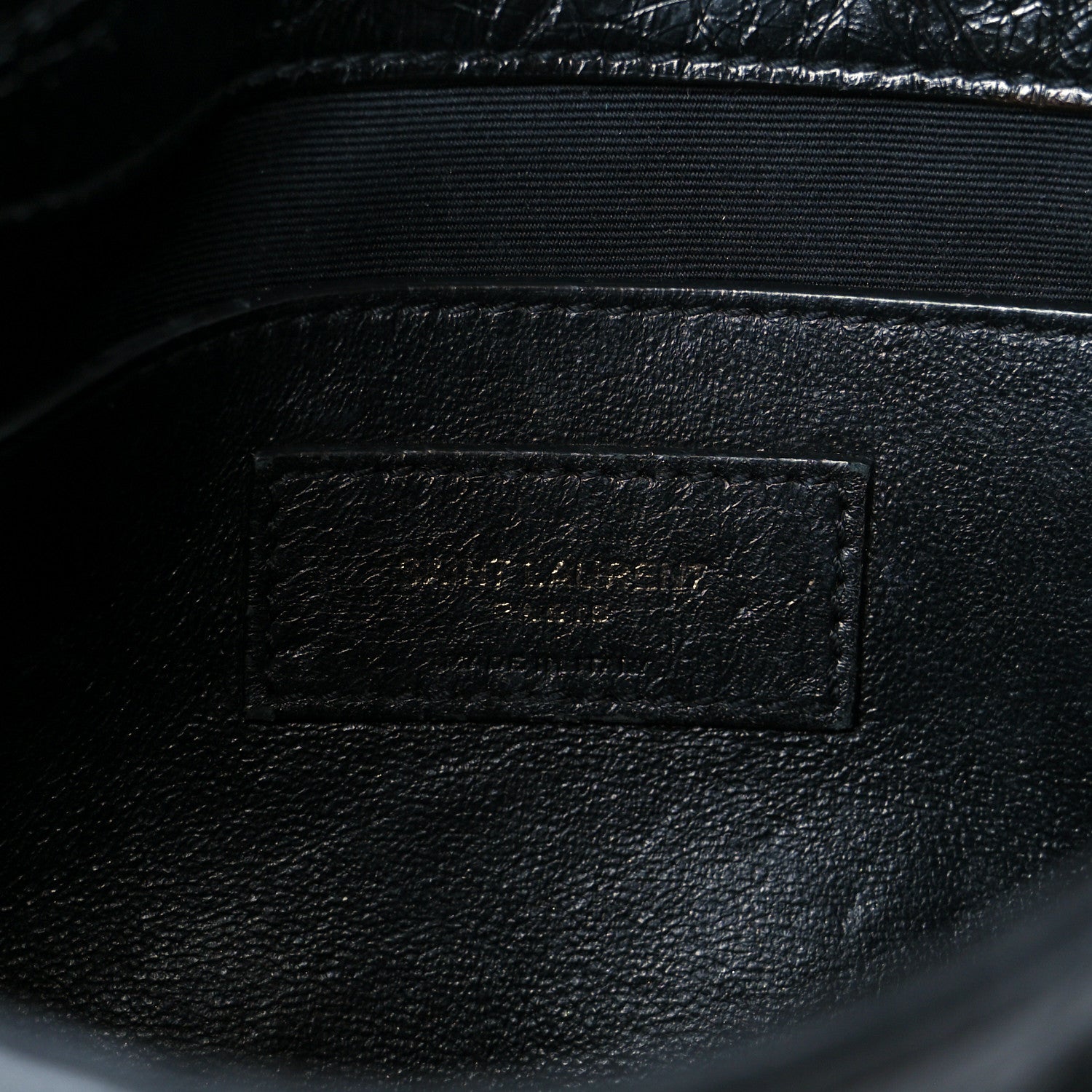 Saint Laurent Crinkled Calfskin Matelasse Monogram Baby Niki Chain Satchel Black 6 of 11