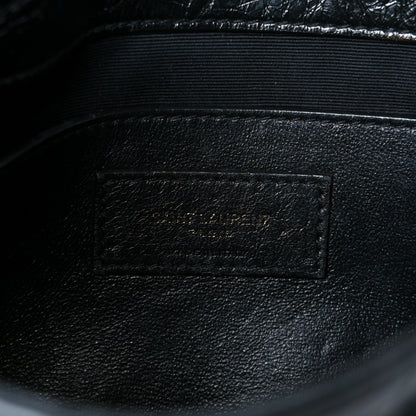 Saint Laurent Crinkled Calfskin Matelasse Monogram Baby Niki Chain Satchel Black 6 of 11