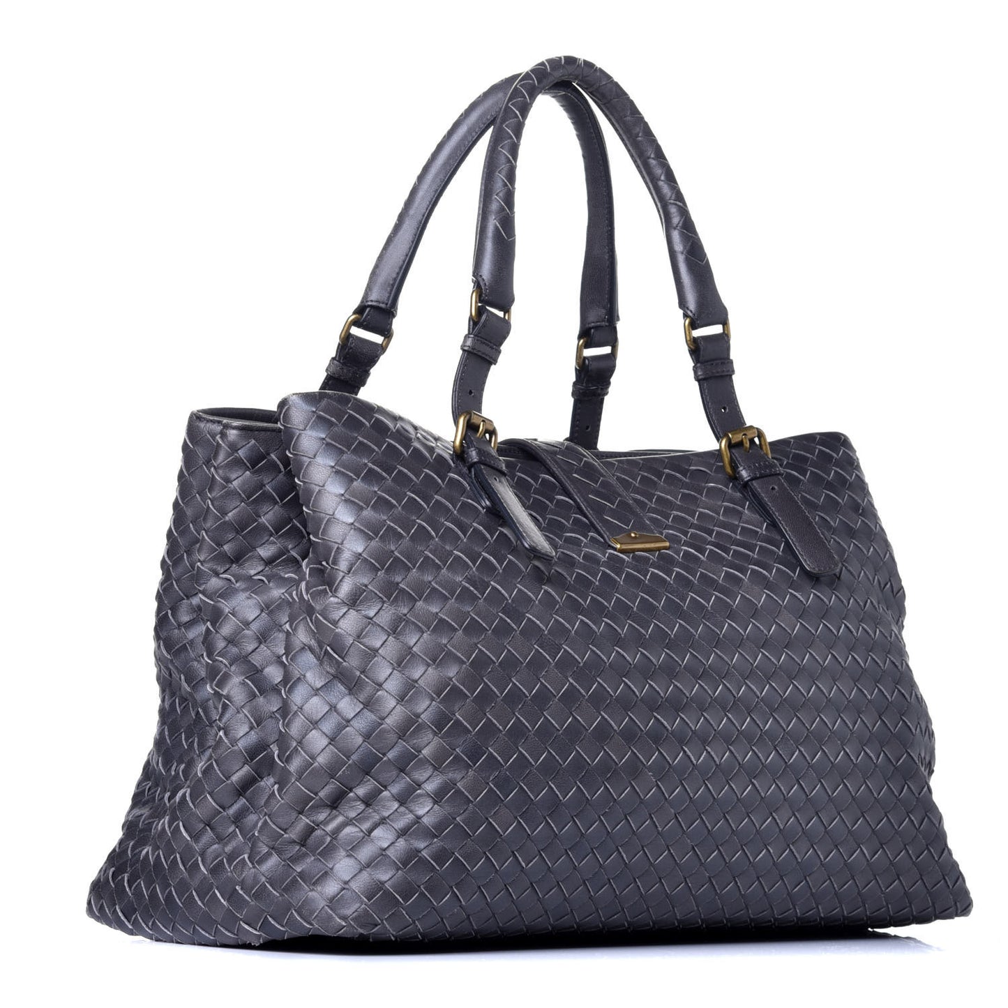 Nappa Intrecciato Medium Roma Tote Ferro Gray