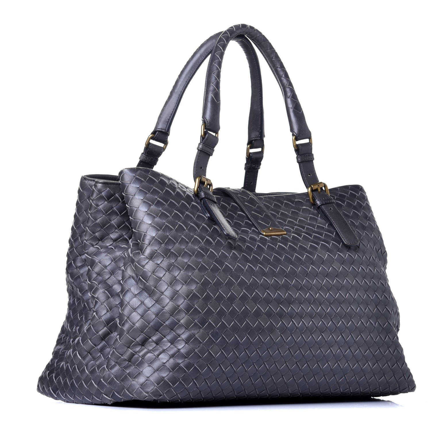 Bottega Veneta Nappa Intrecciato Medium Roma Tote Ferro Gray 3 of 9