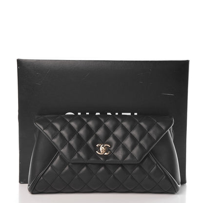 Chanel Lambskin Quilted Fold Up Again Clutch Black 18 of 18